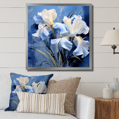 «Blue and White Garden of Irises III», reproduction sur toile