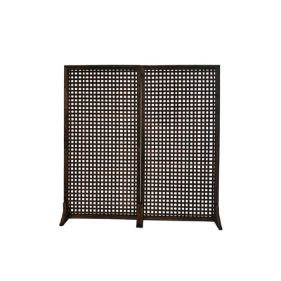 6 ft. H x 3 ft. W Wood Privacy Screen/Trellis with Legs, Lattice Panel, and Privacy Veil by Porpora