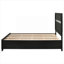 Lit à panneaux pleine grandeur avec rangement, structure en bois massif noir de style classique pour chambre à coucher résidentielle