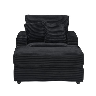 39-Inch Spring Upholstered Armchair And Ottoman Set - Comfortable Single Sofa With Cup Holder And Corduroy Fabric