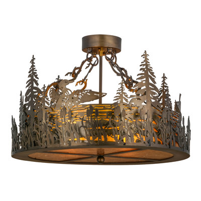 Plafonnier semi-encastré 4 lumières 22 po