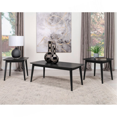 Ensemble de 3 tables basses rectangulaires, noir