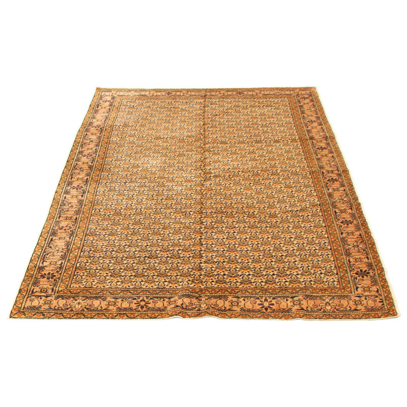 Tapis unique en laine noué à la main de style années 1990 de 6 pi 5 po x 9 pi 5 po Gunnd