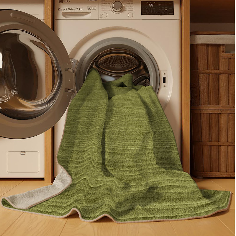 Tapis brun uni lavable à la machine, Rectangulaire 3 pi x 5 pi