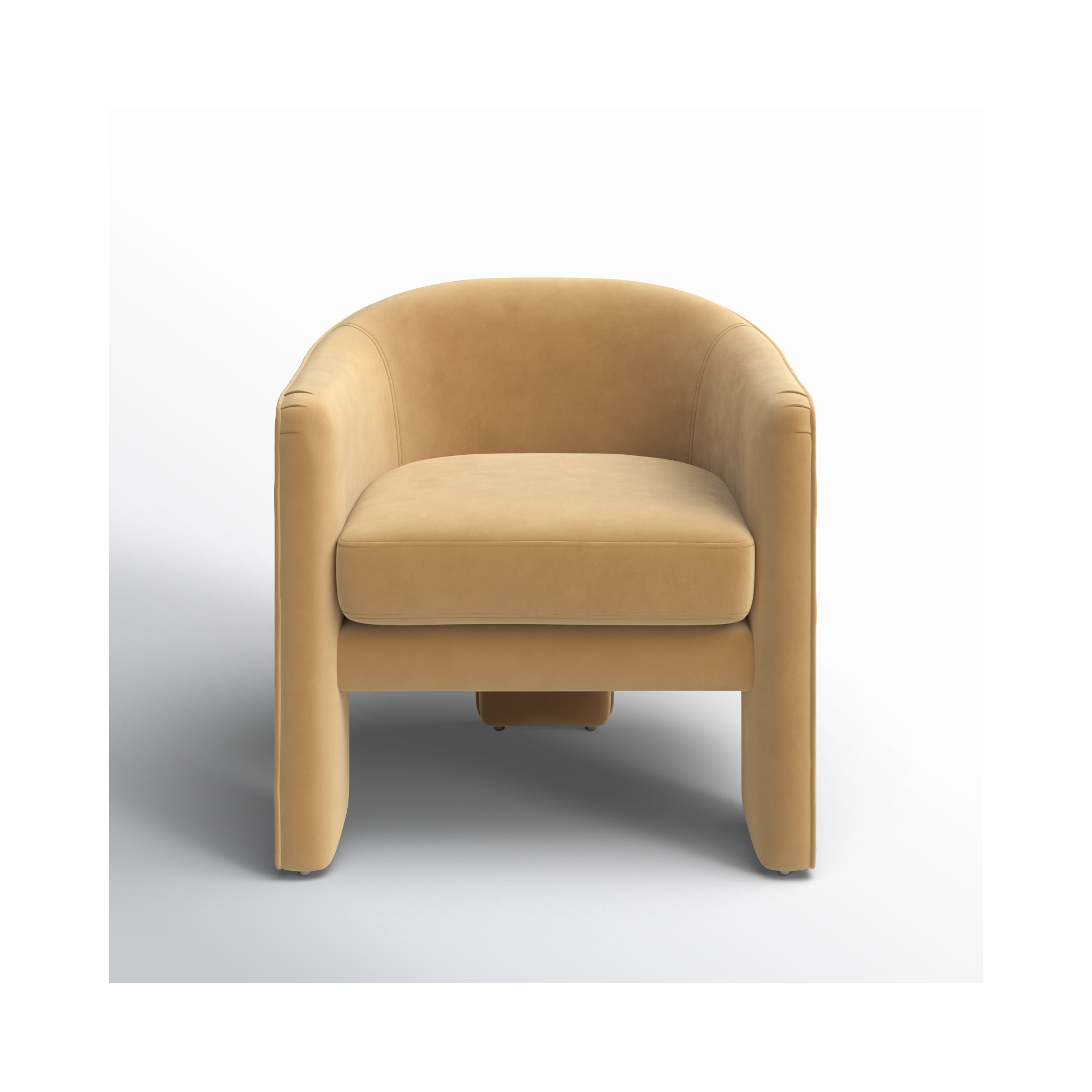 Upland Upholstered Armchair, Light Brown Velvet