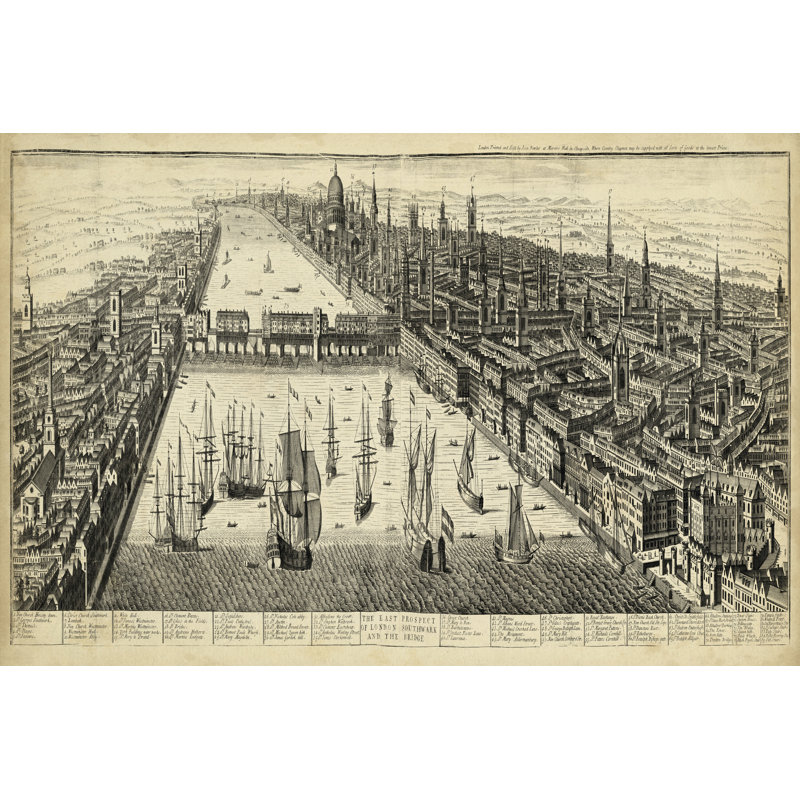 The East Prospect Of London - Wrapped Canvas Art Prints, 81cm H x 122cm W