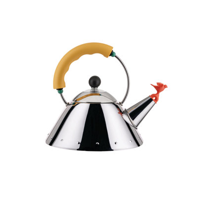 Alessi 9093/1Y Kettle with Magnetic Bottom Made of 18/10 Stainless Steel, Yellow
