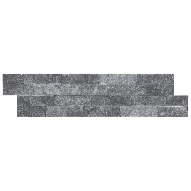 Stonecrest 6 in. x 24 in. Split Face Natural Stone Ledger Panel Wall Tile, Noir