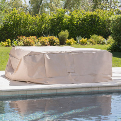 Housse pour causeuse d'extérieur beige 86 po x 65 po x 28 po toutes saisons Beige - Protecteur en polyester imperméable pour ensembles de conversation pour patio