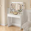 Tamme 80cm Dressing Table with Round Mirror, 5 Lights and Storage Drawer-466833563