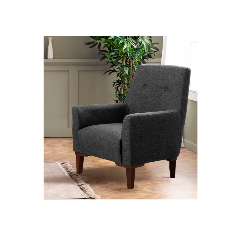 Fauteuil à oreilles, Brun, Mélange de polyester noir Nampreet