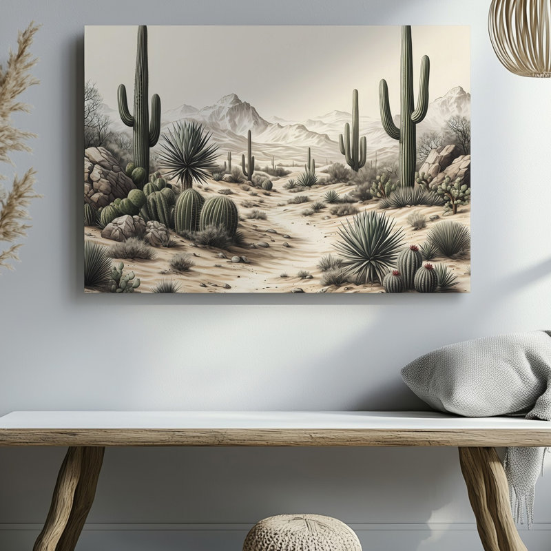 Reproduction d'art sur toile, "Cacti", H 9 po x l 12 po