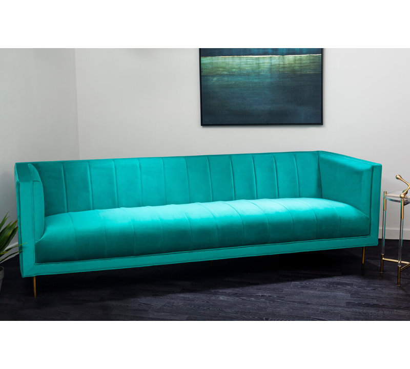 4 Seater Velvet Sofa & Chaise, Grey
