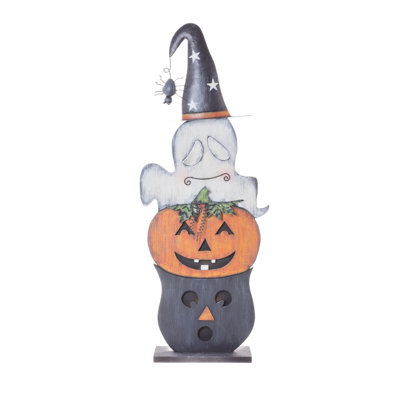 Décoration effrayante multicolore en stratifié à DEL blanc chaud d'Halloween à 3 couches