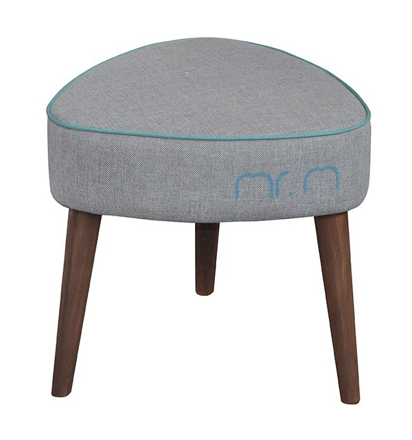 Manufactured Wood Accent Stool, Grey/Turquoise