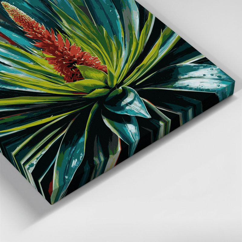 Art mural sur toile Botanical Bromeliad, H 11 po x l 14 po