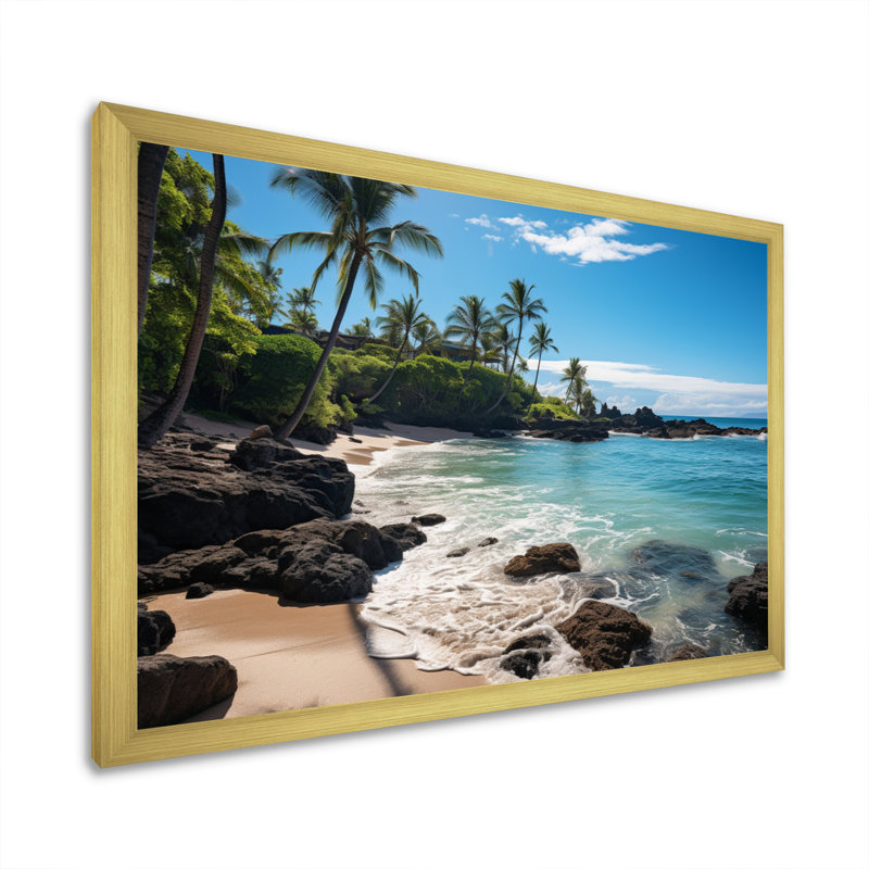 Maui Tropical Dreamscape II - Maui, impression sur toile encadrée, H 16 po x l 32 po x P 1 po, Encadrement doré