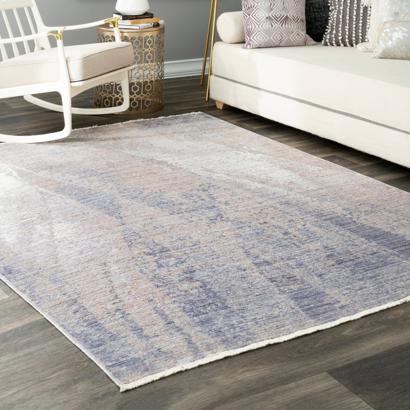 Ohagan Viscose Abstract Indoor Rug, Rectangle 5'3" x 7'7"