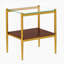 Ensemble de 2 tables de bout rectangulaires, plateau en verre trempé avec panneau de fibres à densité moyenne, table de salon moderne-1433525296-1433525297
