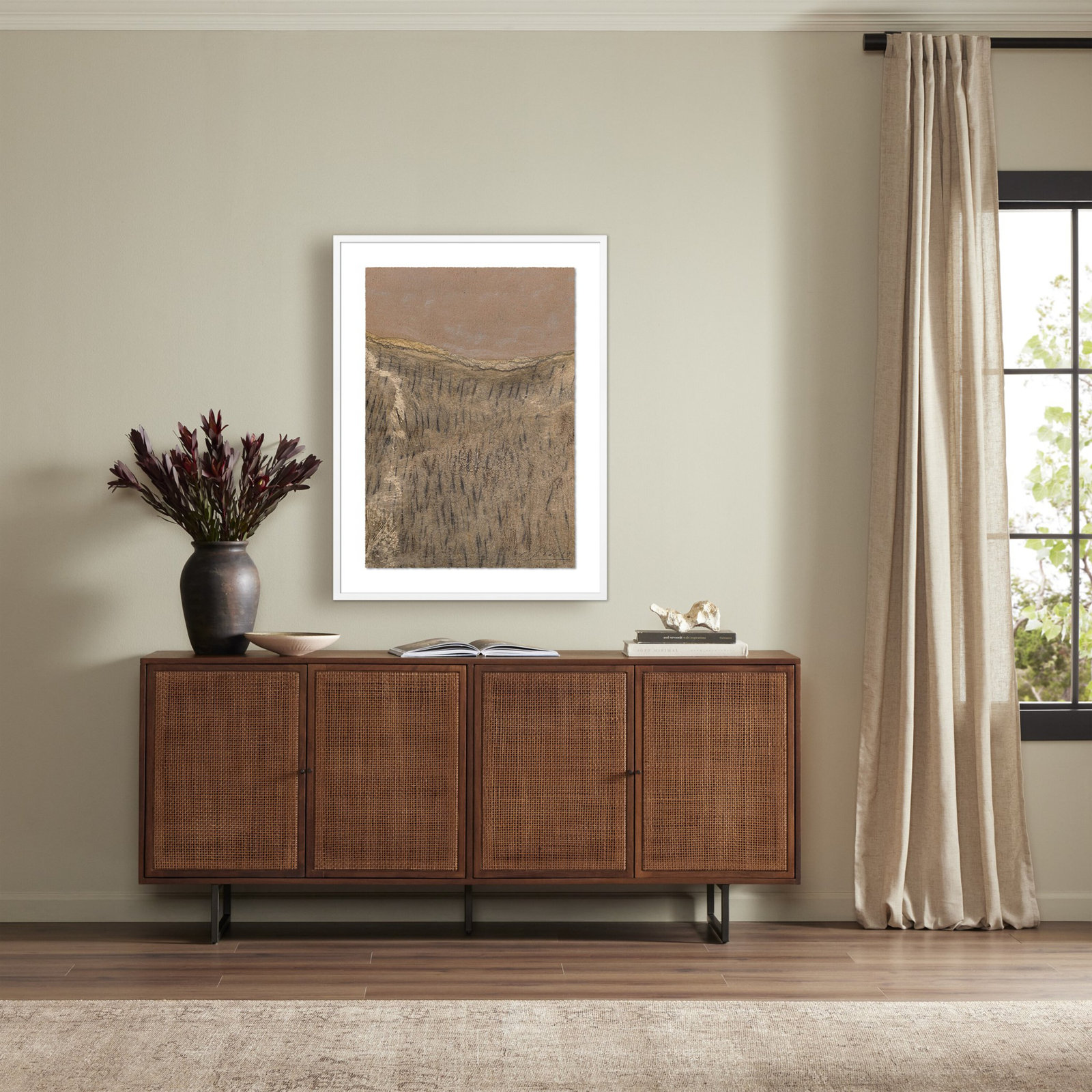 No. 18 by Valeria Sidanez, 40" H x 30" W, White Maple Paper Single Picture Framed