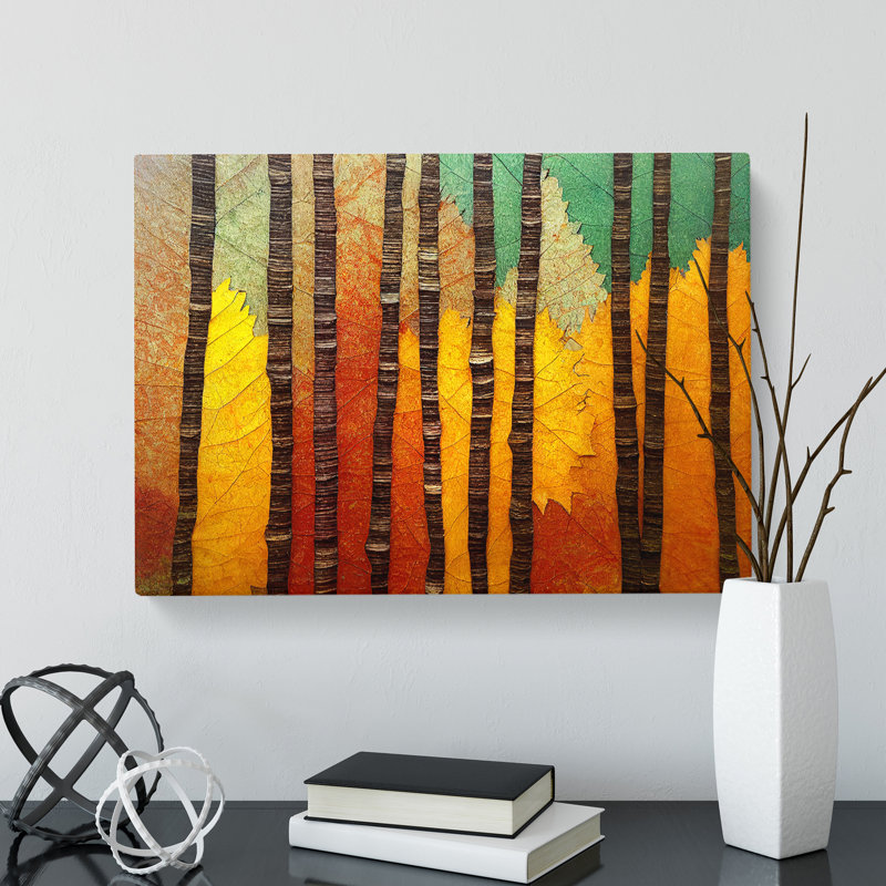An Incomparable Autumn Forest Abstract - Wrapped Canvas, 50cm H x 76cm W x 3cm D