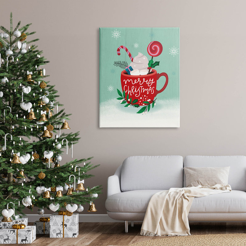 «Merry Christmas Warm Cocoa» par Louise Allen Designs, H 48 po x l 36 po x P 1,5 po