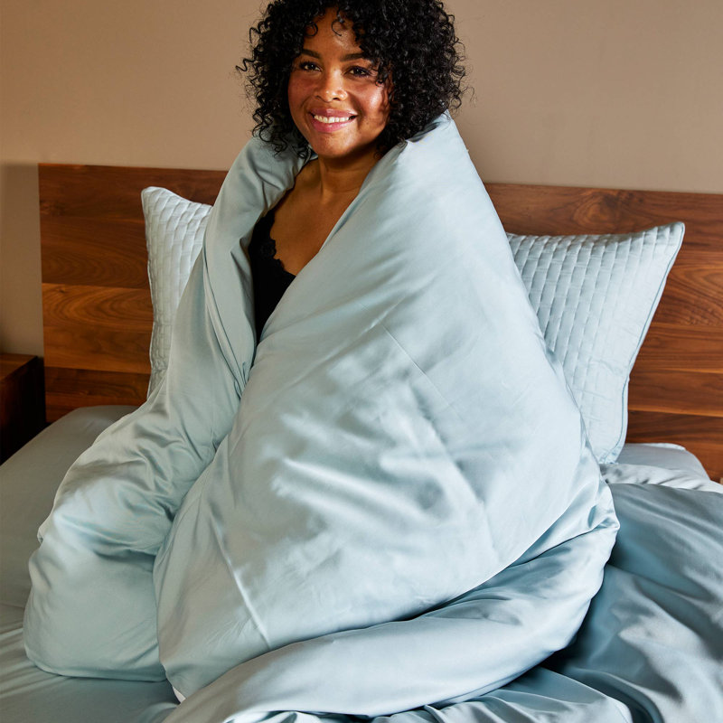 Ensemble de housse de couette 3 pièces BedVoyage - 100% viscose de bambou - Froid et léger, Ciel