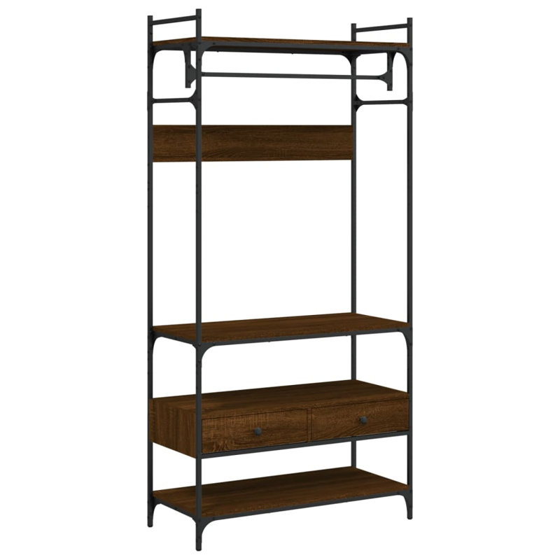 20-5 89cm Clothing Rack, Brown oak