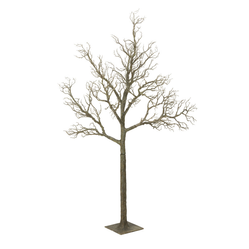 72'' Faux Deadwood Twig Tree in Metal Freestanding, Brown