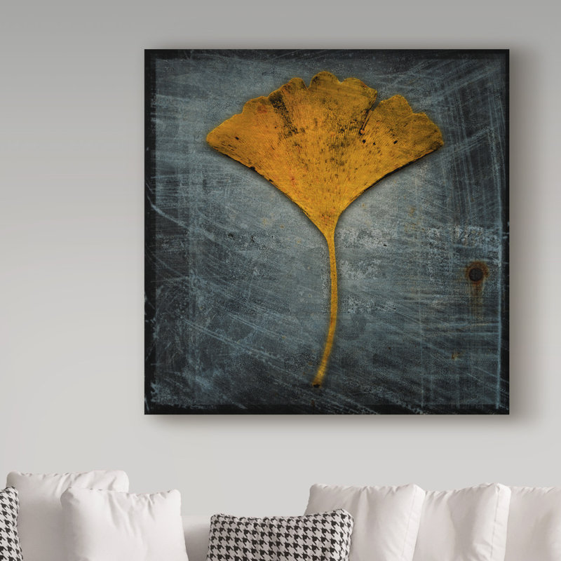 «Gingko Blue» par Kaior, impression sur toile tendue, H 14 po x l 14 po x P 2 po