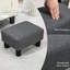 Repose-pieds avec revêtement en lin, gris anthracite, compact pour tous les besoins des ménages, confortable rembourré gris, salon convenable,