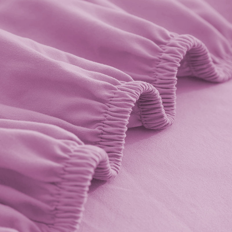 Super Soft Extra Deep Microfiber Brushed Fitted Sheet, Purple, Single (3')