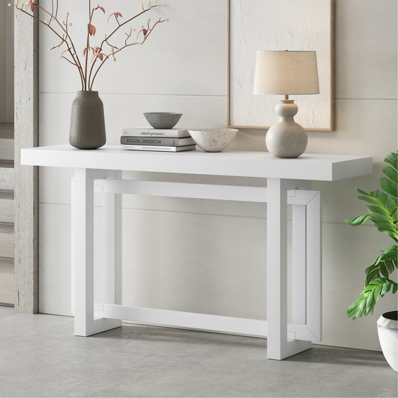 Console 59 "en bois massif, Blanc, Blanc