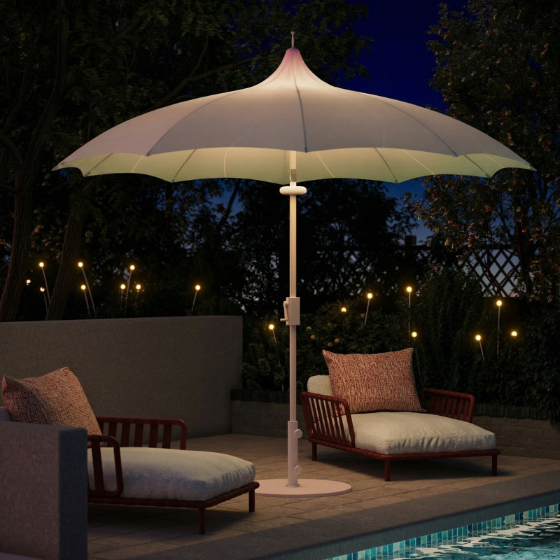 Parasol d'extérieur inclinable 108 po Kaia, Vert dégradé, sans lumière DEL