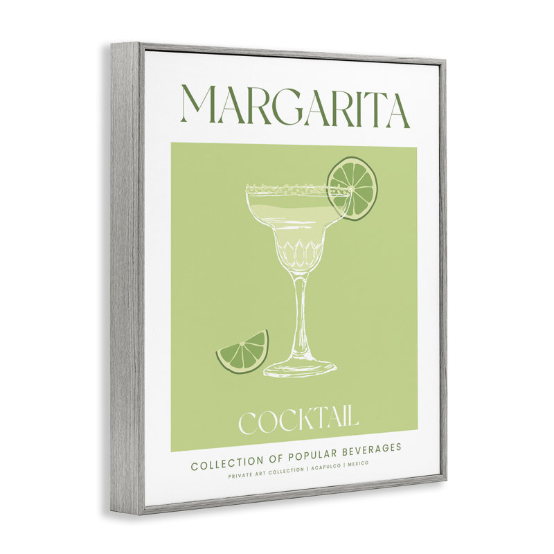 «Minimal Margarita Cocktail», estampe numérique, lettrée et doublée, Estampe numérique Farmhouse, H 20 po x l 16 po