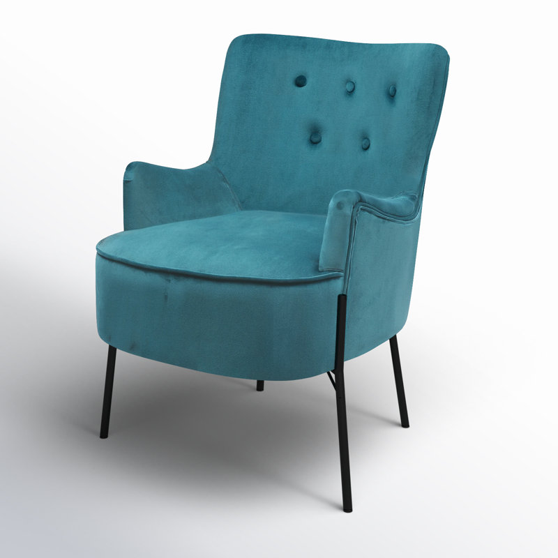 Fauteuil capitonné de 24,8 cm de largeur Adular, bleu