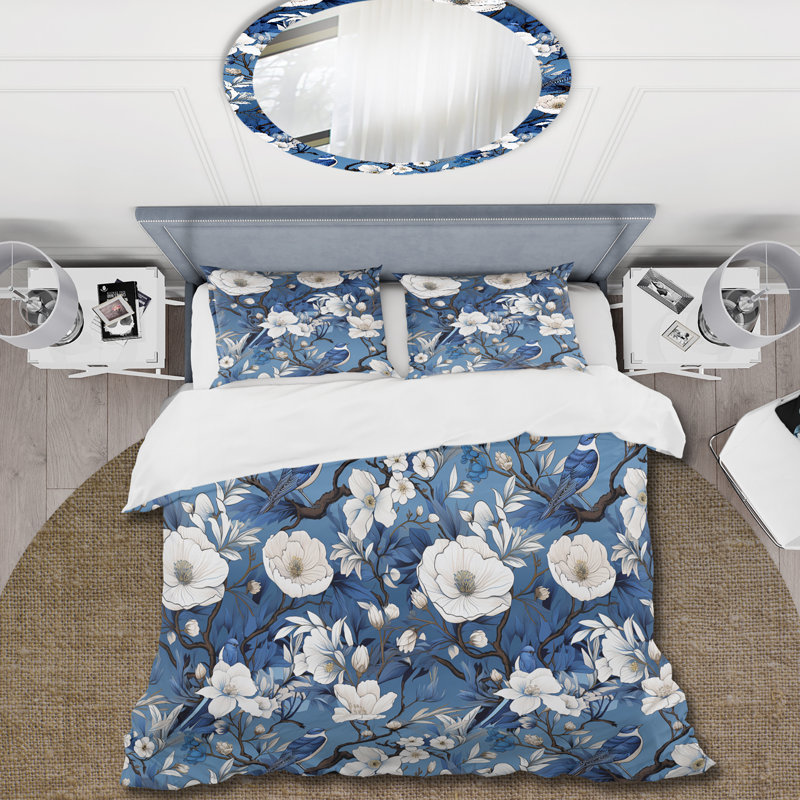 Ensemble de housse de couette Cobalt, Housse de couette pour grand lit et 2 taies décor
