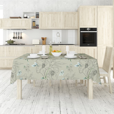 Durable Tablecloth, 50% Cotton / 50% Polyester, 55.1 x 118.1 inches | Machine Washable at 86°F, Tumble Dryer Safe, Ironable | Perfect for Dining Room, Parties & Everyday Use, Elegant Design & Easy Care