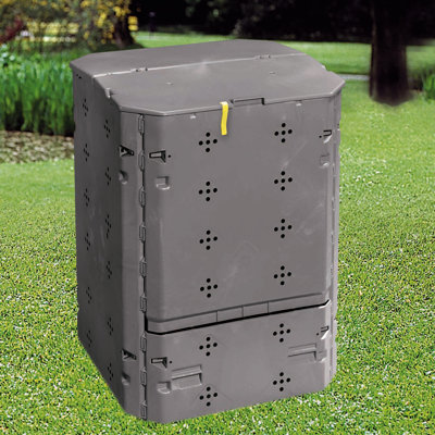 160 Plastic Outdoor Stationary Composter with Latching Lid
