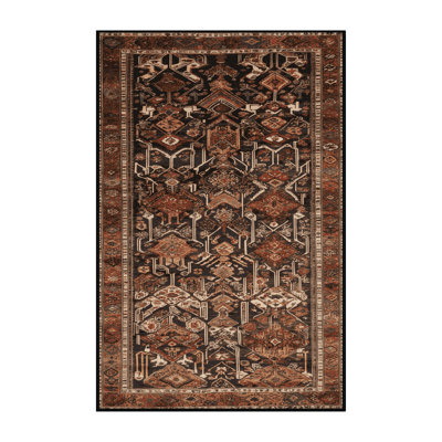 Machine Washable Turkish Black Area Rug