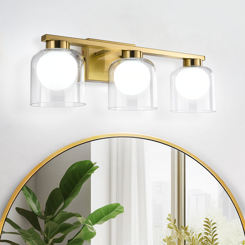 20" 3-Light Iron 3CCT 3000K/4000K/5000K Adjustable LED Vanity Light , Polished Brass, 3