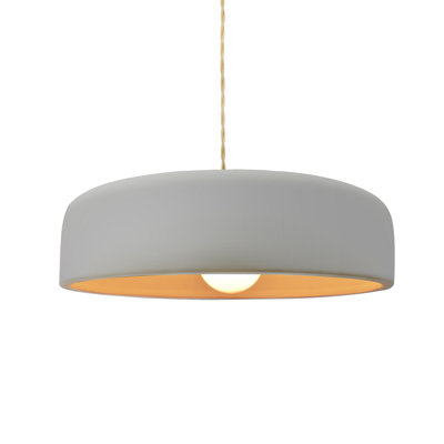 Radiance - Spire 1-Light Pendant - Carbon - Brushed Brass - 16"W x 4.5"H - Dedicated LED - Beige Twist Cord