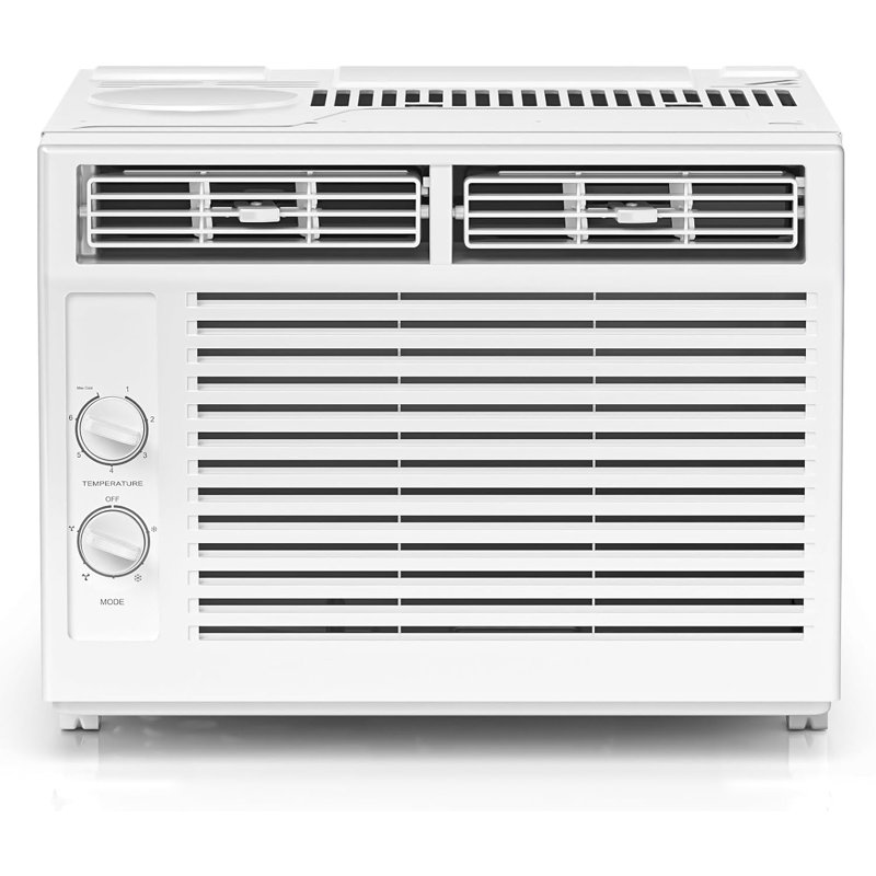 5,000 BTU Window Air Conditioner Cools Up to 150 Sq.Ft.,Window AC Units with Cool,Fan,Washable Filter,Quiet Operation,Easy to Use for Bedroom,Small Rooms,White