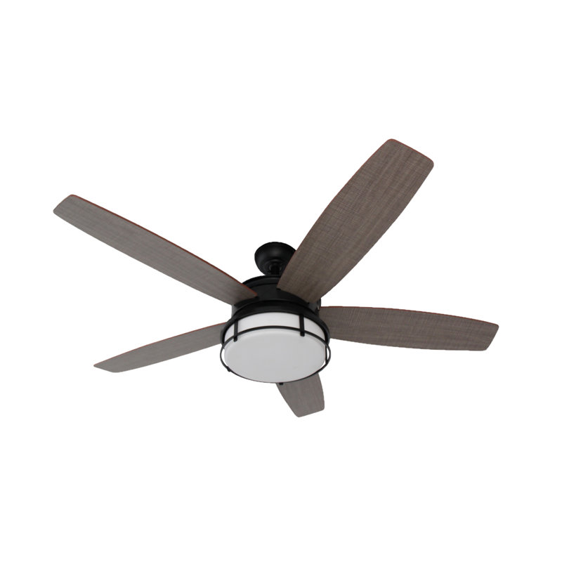 Palisade 52 inch Indoor/Outdoor Matte Black Ceiling Fan with LED Light Kit and Remote Control