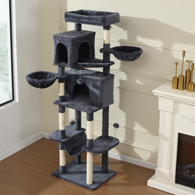 70" H Premium Multi-Level Cat Tree – Spacious, Secure & Fun for Your Feline! 