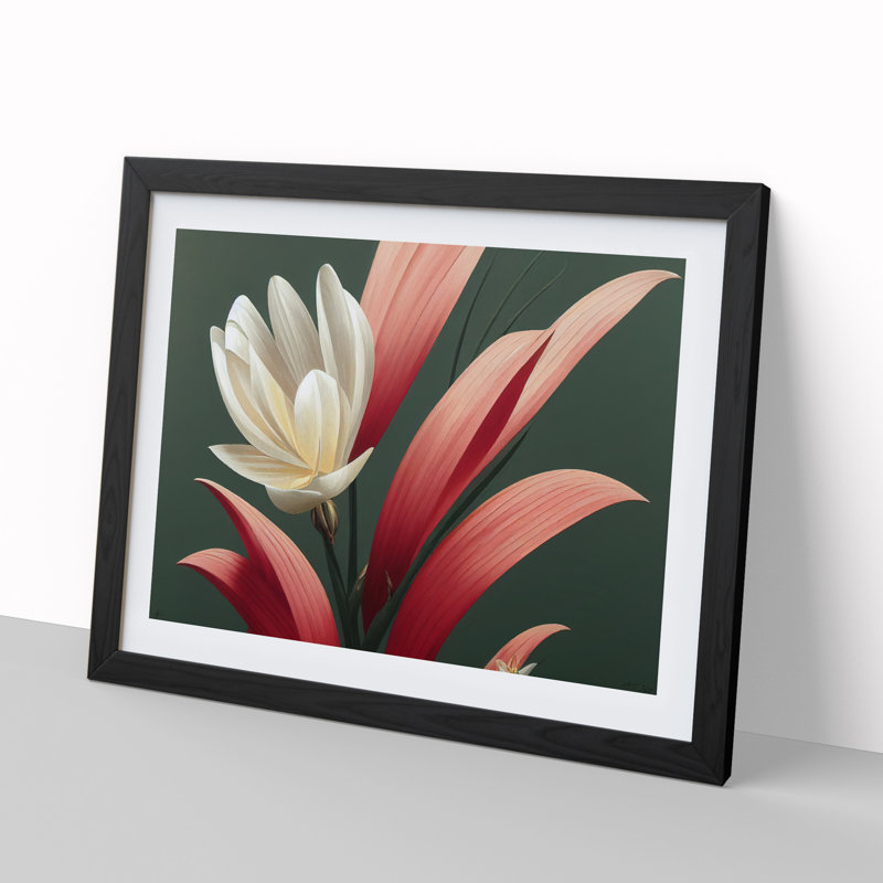 Extraordinary Flower - Single Picture Frame Print, 46cm H x 64cm W x 2cm D, Black