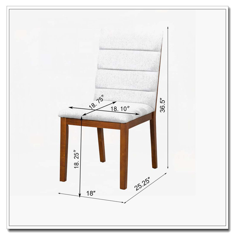 Chaises de salle à manger rembourrées modernes, Noyer, Blanc