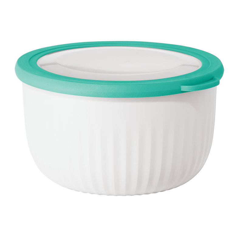 Bol de préparation en plastique Oggi, Blanc / aqua, 4 pte