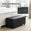 Banc de rangement avec repose-pieds 35,4 po en similicuir noir avec capacité de 300 lb