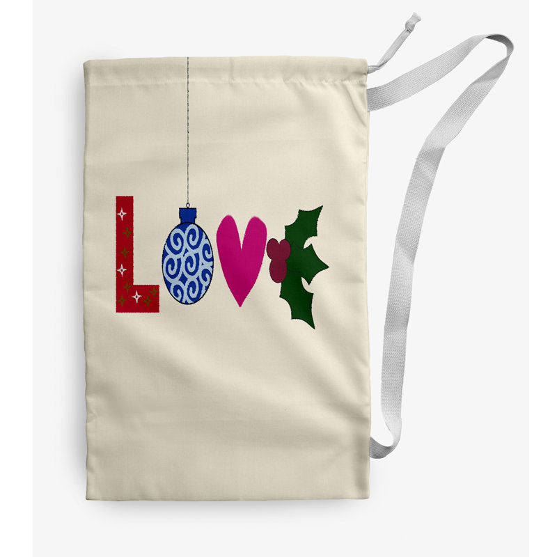 Sac à linge Love Christmas, Moyen (H 36 po x l 28 po)
